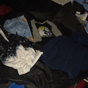 5x 4T Bundle Kids Navy Blue Fleece Zip-Up Hoodie